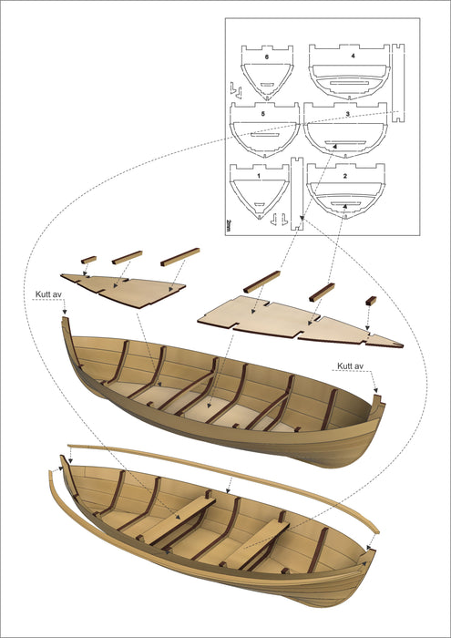 Livbåt. 18,5 cm Skala 1:20-25 (1 stk) - Hobbyhjørna