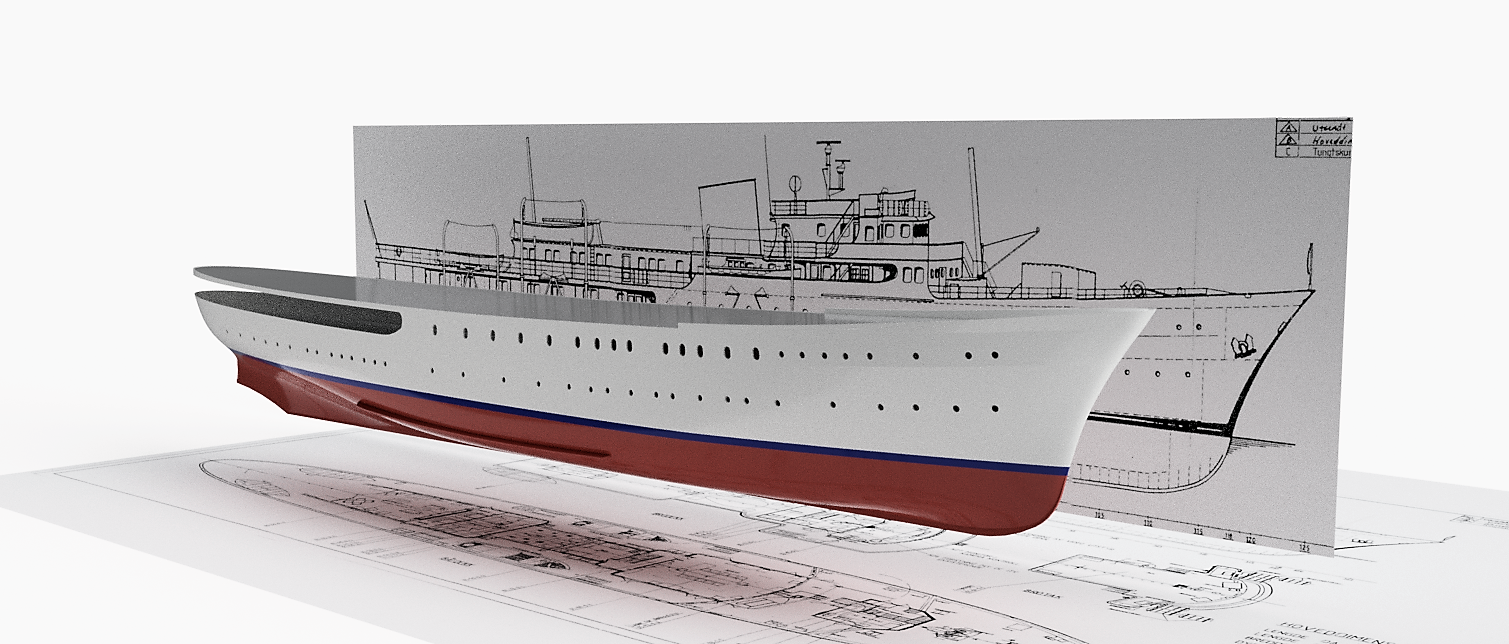 Skrog til Kongeskipet ( 1:60 )