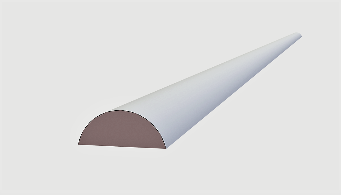 Halvrunde ABS Lister 4mm x 500mm x 10 stk - Hobbyhjørna