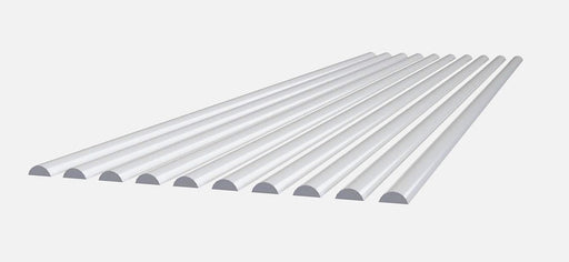 Halvrunde ABS Lister 4mm x 500mm x 10 stk - Hobbyhjørna